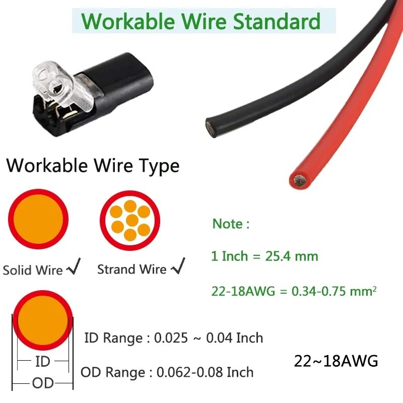 10 cái 2 Pin cách dây cắm cáp Snap kết nối xe không thấm nước solderless đường dây nối điện dải nhanh chóng Splice kết nối thiết bị đầu cuối kẹp