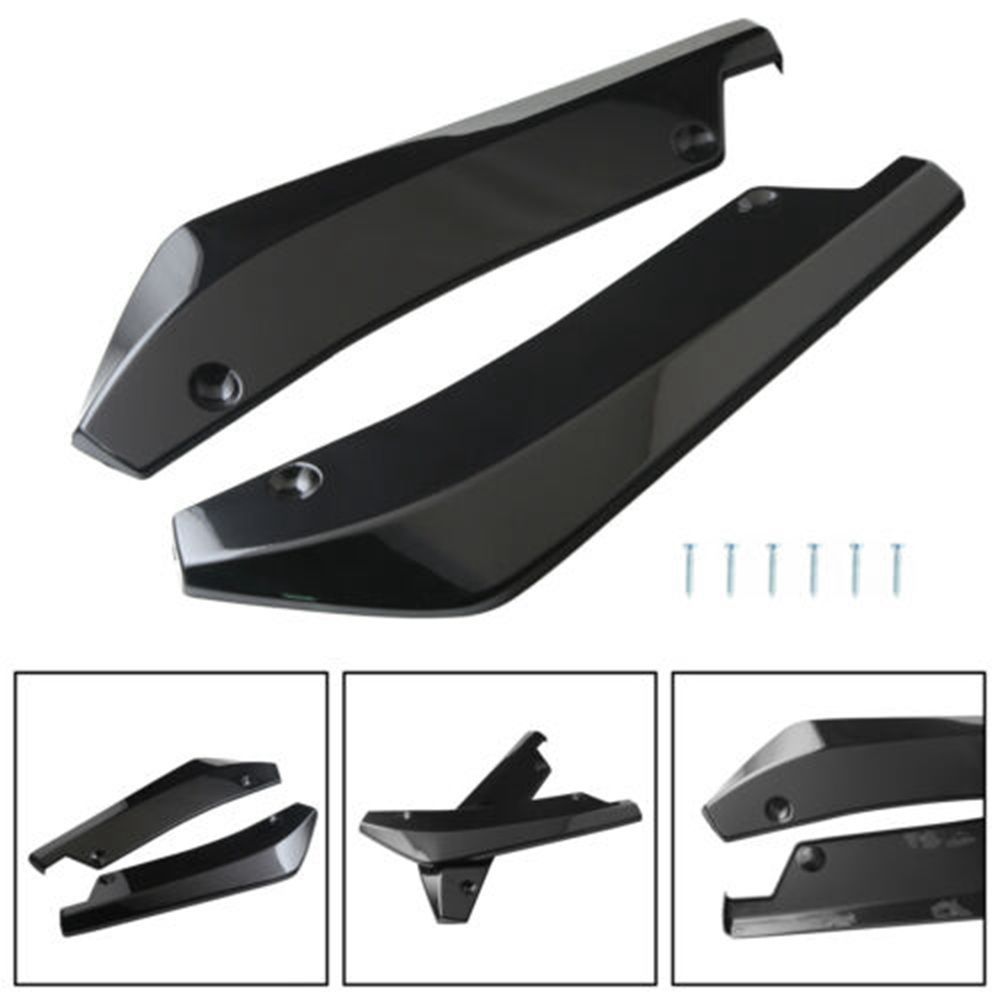 NPDTN 2Pcs Black Diffuser Universal Splitter Lip Spoiler Protector Scratch Car Rear Bumper