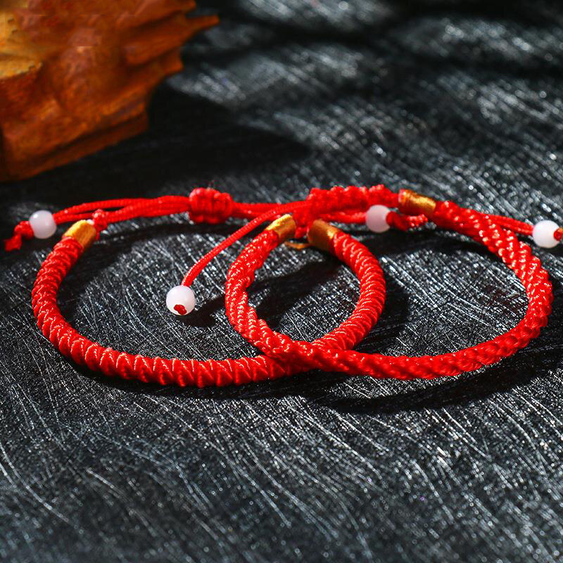 1/2PCS Red Braid String Bracelet Chinese Red Rope String Wrap Bracelet Good Luck For Women Birthday Gift Wholesale