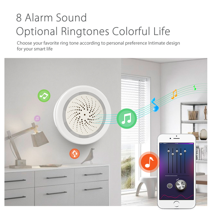 Smart USB Siren Alarm Home Security Wifi / Zigbee Tuya Smartlife