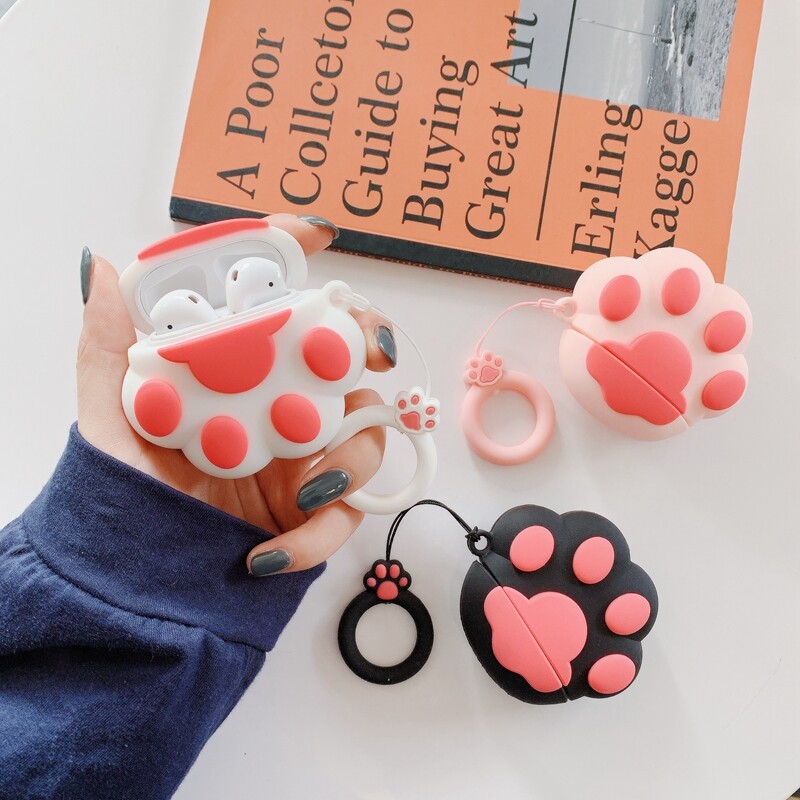 Ốp bảo vệ chân Mèo Tai nghe không dây Bluetooth thiết kế 3D dễ thương cho Apple Airpod 4 Silicon mềm Vỏ chống sốc cho AirPods 3 Pro 2 1 phụ kiện hộp sạc