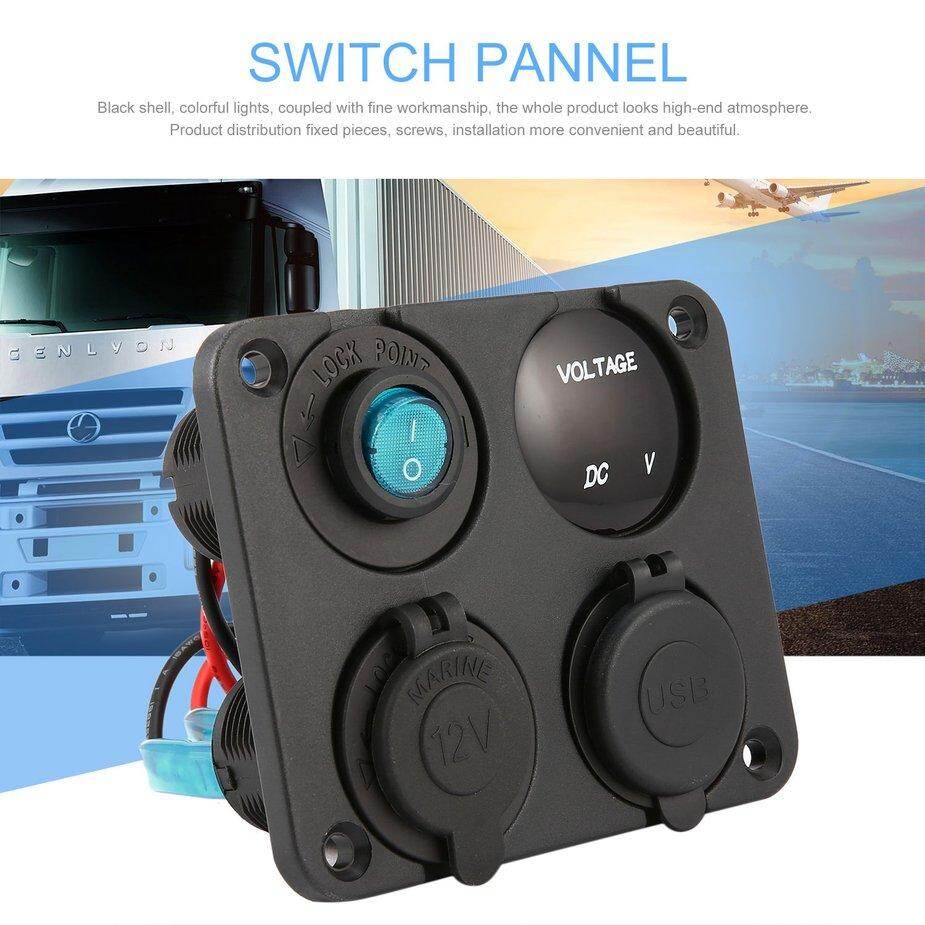 Hot Sale Dual USB Ports Car Charger + LED Voltmeter + 12V Power Socket ...