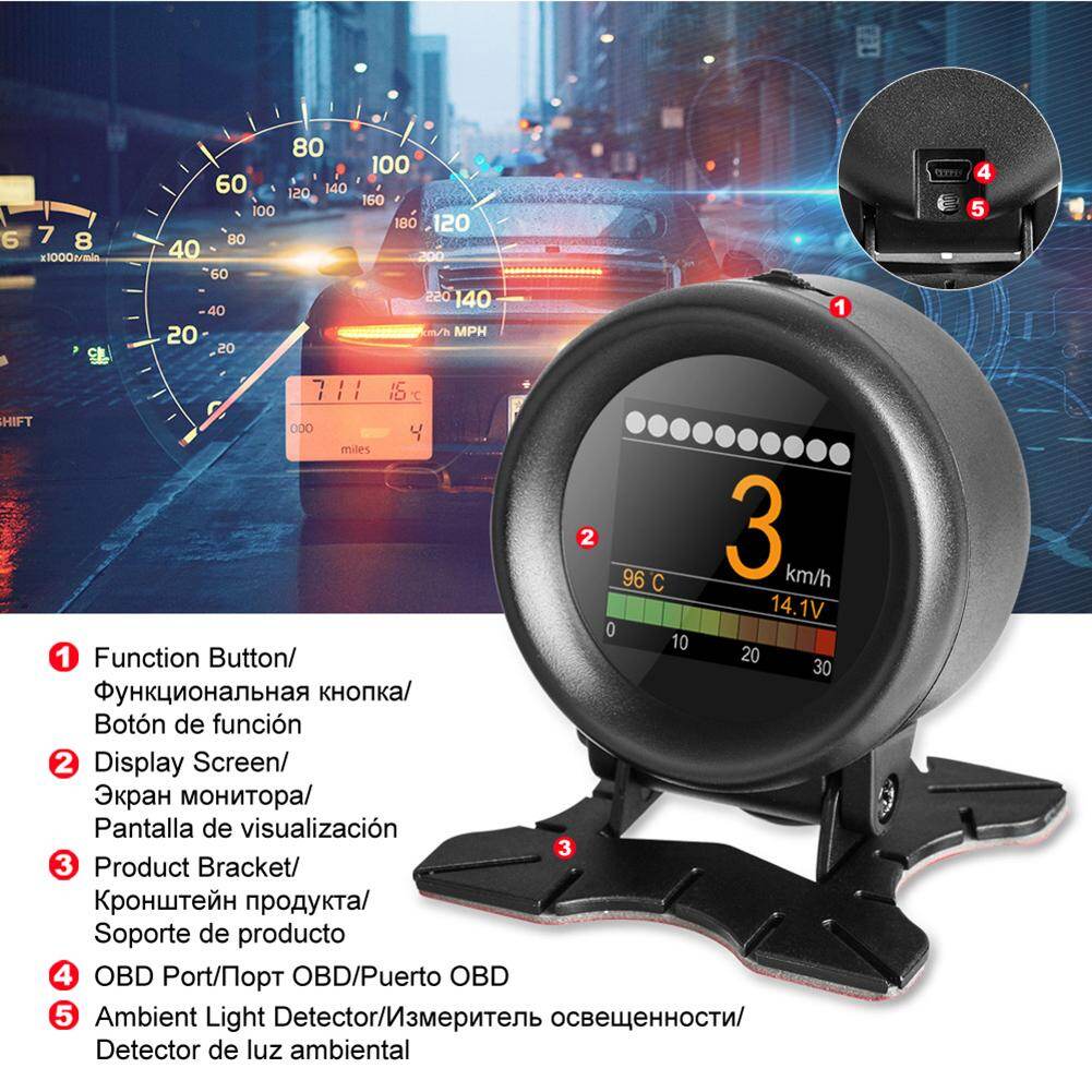 Máy Đo OBD AUTOOL X60, Đồng Hồ Đo Nhiệt Độ Nước Kỹ Thuật Số HUD OBD2 Điện Áp Tốc Độ Đồng Hồ