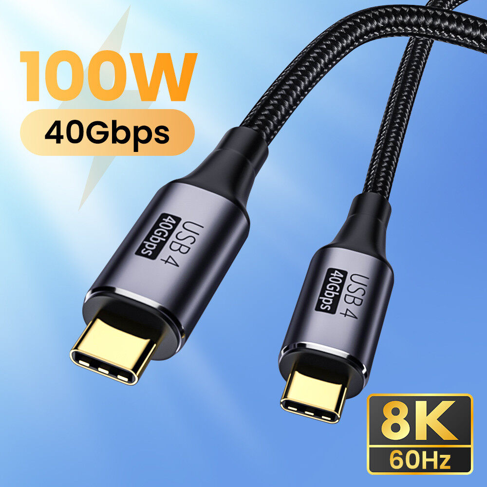 Cáp USB 4 Thunderbolt 3 PD 100W 5A Sạc Nhanh Loại USB C Đến USB-C 8K 60Hz 40gbps SSD Cáp Truyền Dữ Liệu