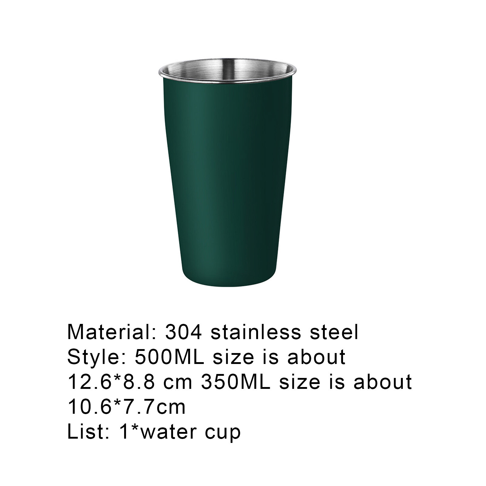 Terylin 350/500ml Water Cup Stackable Easy to Use Stainless Steel Kitchen Rust-resistant Juice Bear Cup for Home