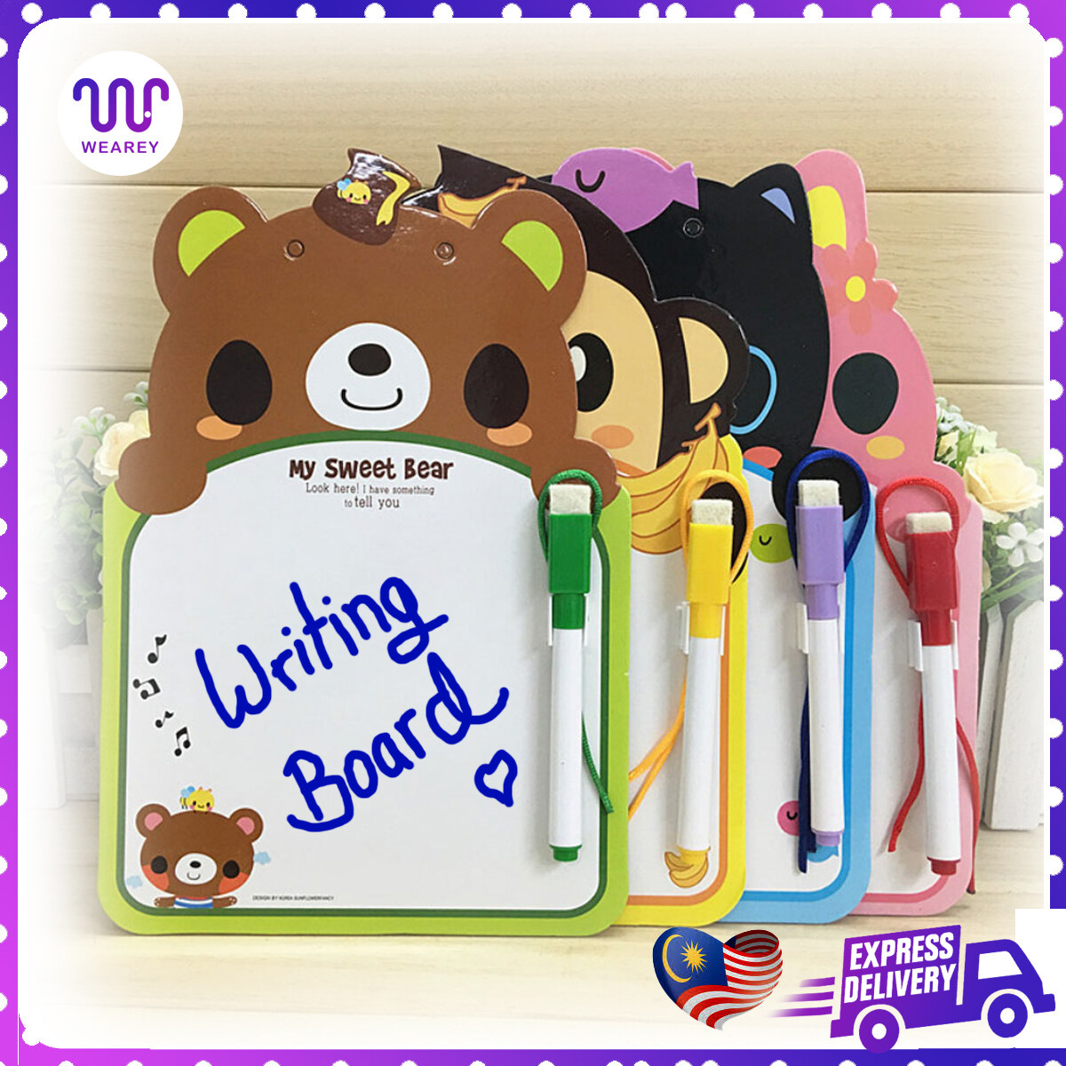 Children Hanging Whiteboard Cartoon Animal Shape Writing Drawing ...