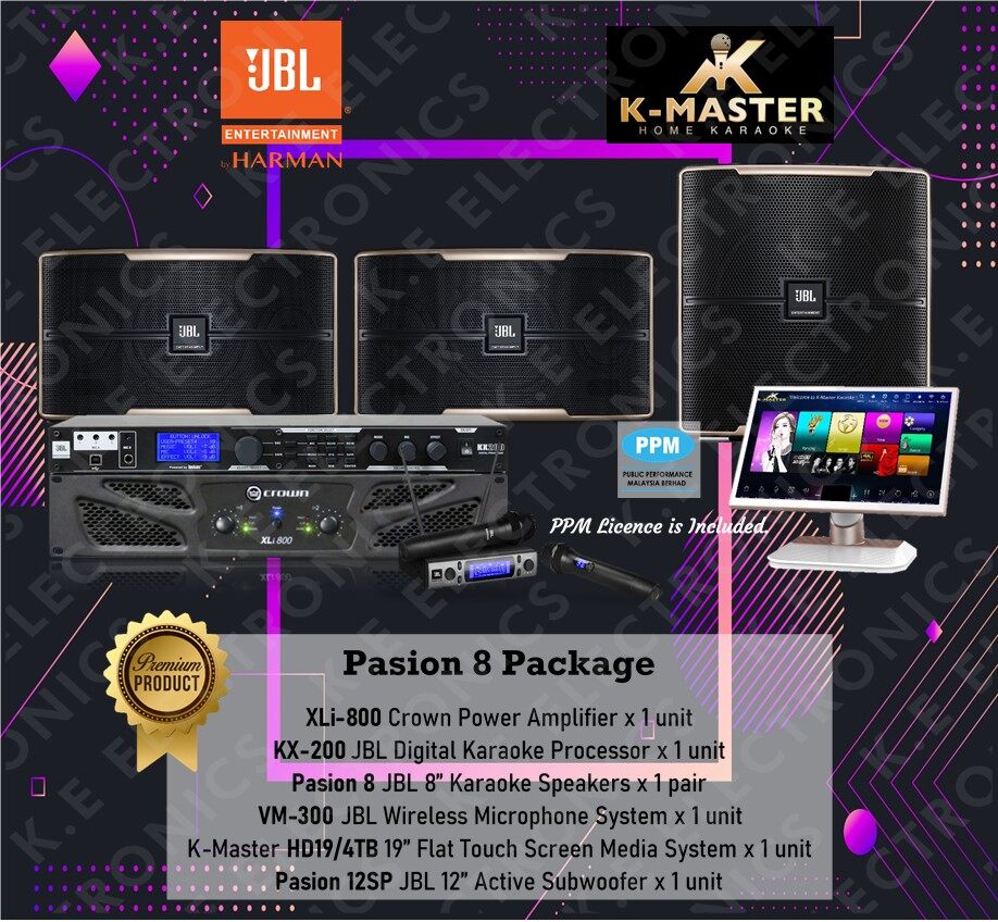Pasion 8 Karaoke Package Include JBL Pasion 8" inch Karaoke Speaker