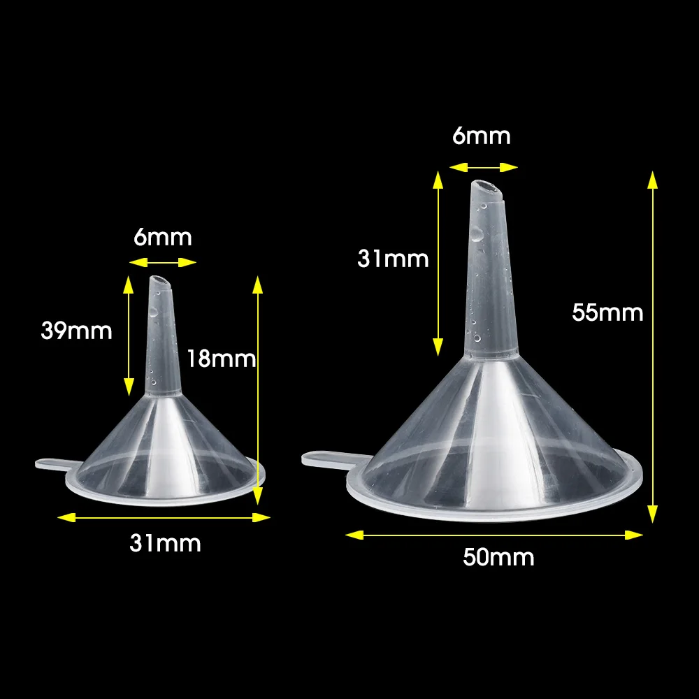 Mini Funnel 3/5cm Transparent Liquid Oil Funnel for School Laboratory Experimental Supplies Kitchen Tool
