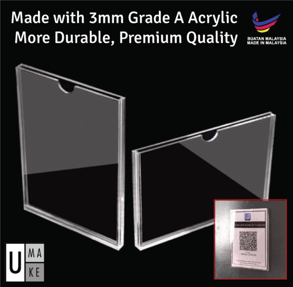 [🇲🇾 READY STOCK] A3 A4 A5 Acrylic Wall Holder for MySejahtera Clear