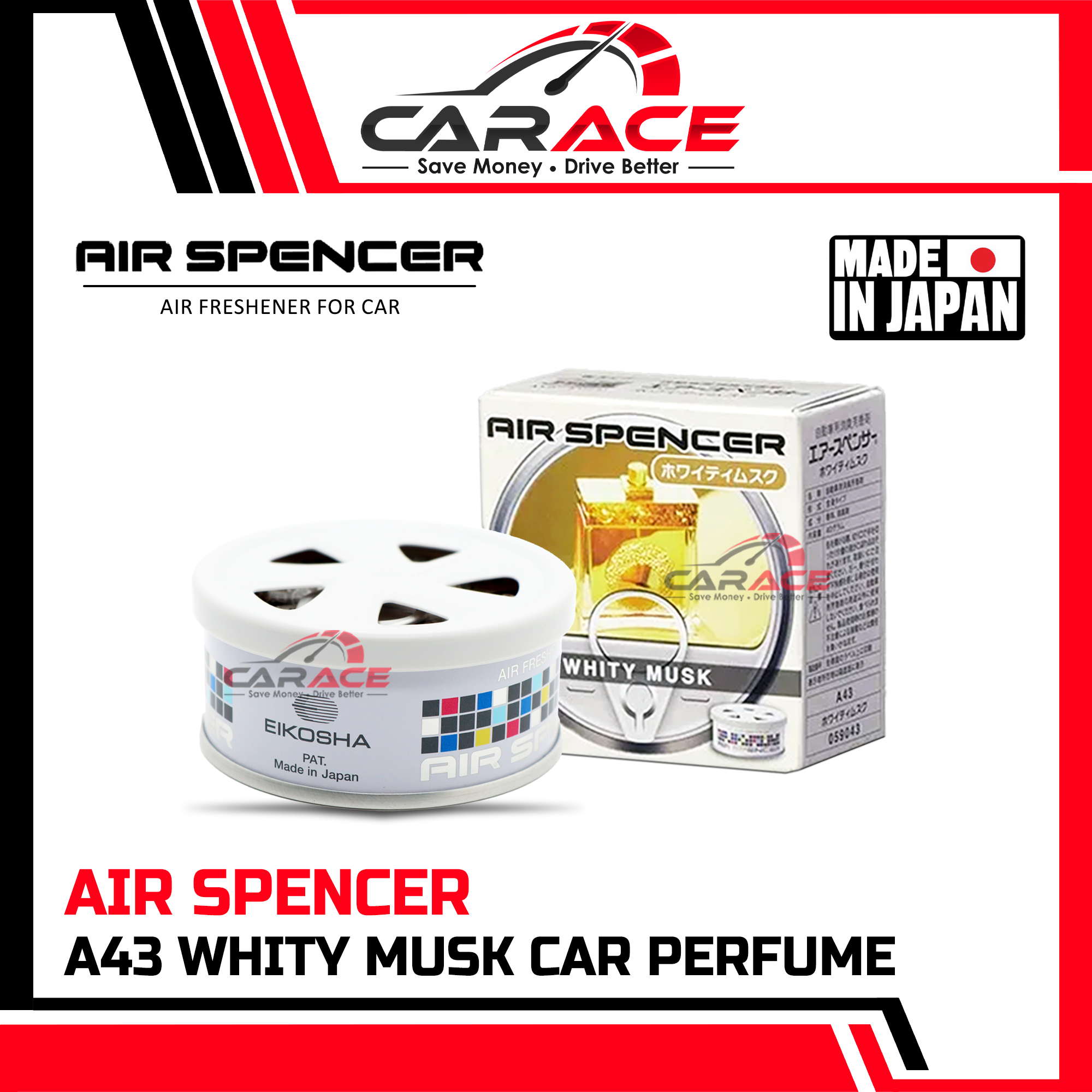 CARACE EIKOSHA AIR SPENCER A42 Pink Shower Car Air Freshener Perfume