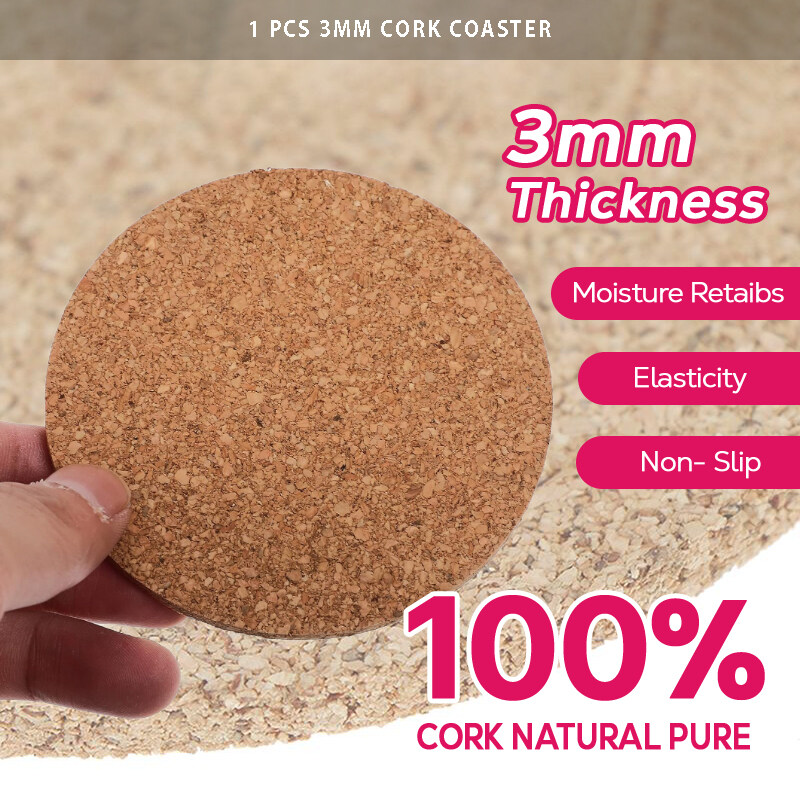 𝗗𝗜𝗬 》Heat Trivet Cork Coaster Round Round Resistance Diameter 97mm ...