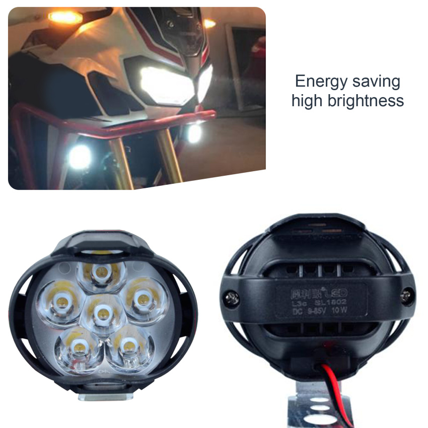 2Pcs Led ไฟหน้ามอเตอร์ไซด์แสงสว่างสีขาวมาก6LED ทำงานไฟสปอร์ตไลท์รถ ...