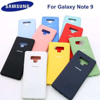 Original Samsung Galaxy NOTE9 Liquid Silicone Case Silky Soft Touch Shell Cover For Galaxy NOTE9 Mobile phone case