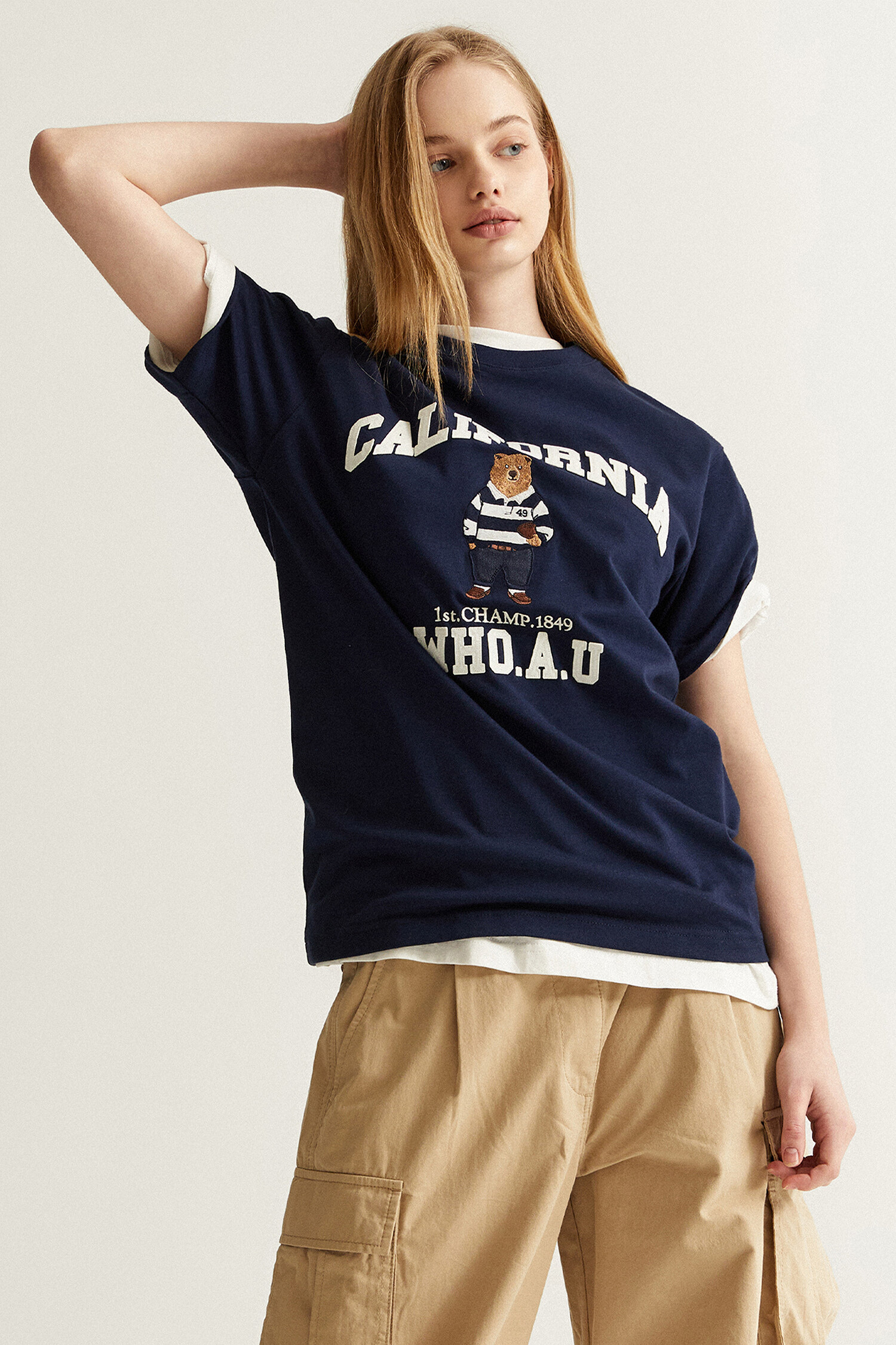【韓国WHO.A.U フーアーユー】Steve Patch Short Sleeve T-shirt 韓國WHO.A.U Steve Patch Short Sleeve T-shirt 短TEE