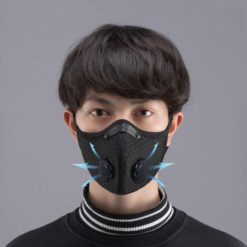 Docooler Double Valve Masker For Men & Women Reusable Cotton Air Filter Mask With Breathing Valve For Anti-Dust Pollen