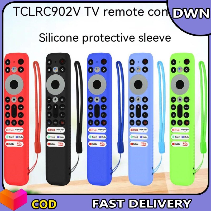 Silicone Case Remote Control Storage Dustproof Cover With Protective Belt Lanyard Compatible For TCL RC902V