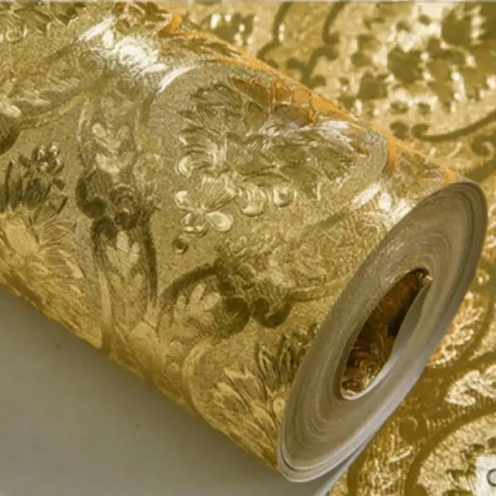 Luxury Classic Gold Wallpaper Roll Bedroom Living Room Relief Damask Wall Paper Glitter Wallpapers Foil Lazada Singapore - Gold Wall Paper Luxury Classic Gold Wallpaper Roll Bedroom Living Room Relief Damask Wall Paper Glitter Wallpapers Foil Lazada Singapore - Gold Wall Paper