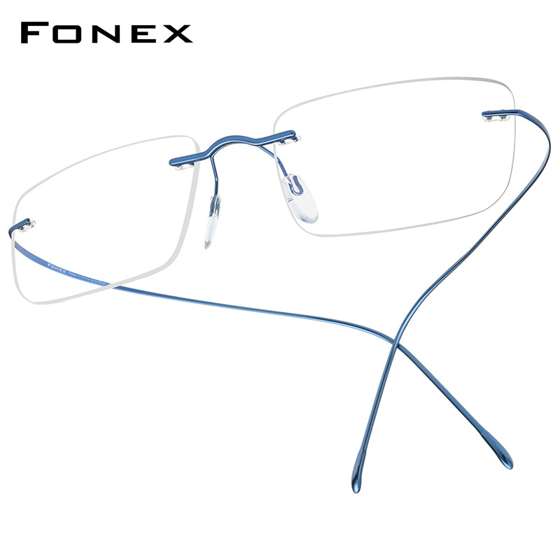 FONEX B Titanium Glasses Frame Men New Women Frameless Rimless Square Eyeglasses Frames Ultralight Optical Eyewear Vietnam Singapore Branded F85634