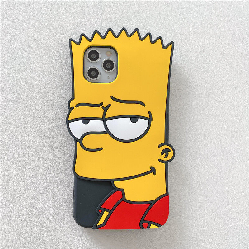 Fashion trend cartoon Simpson phone case for iPhone 6 7 8 SE2020 7 8 Plus iPhone X XS Max XRShock and drop Protection Back Cover For iPhone 11 Pro Max SE2020 Pure color phone case Boy Gift