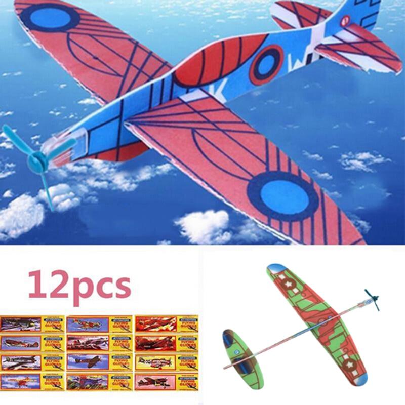 12pcs-diy-hand-throw-aircraft-flying-glider-toy-planes-airplane-made-of