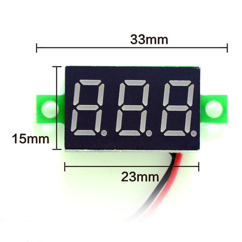 1PCS/2PCS DC 2.5-30V Two-wire DC Voltmeter 0.36 inch LED Voltmeter