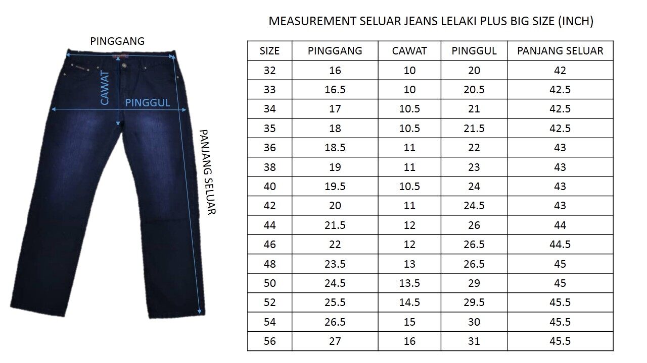 32 size mens jeans