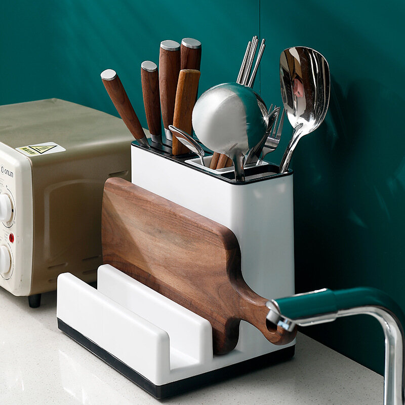 HKStorage Kitchen Drain Storage Rack Spatula/ Chopsticks/Spoon/Cutting Board/Lid/ Kitchenware Rack Countertop Storage Rack