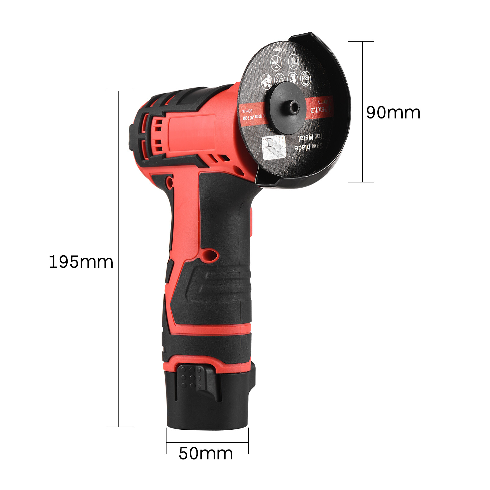 KKmoon 12V Cordless Angle Grinder Kit Lightweight Angle Grinder Tool with 3Inch/76mm Ginding Disc 2PCS 2.0Ah Lithium-Ion Bat-tery & Charger Ergonomic Button Position for Reducing Hand Pressure Include Cutting and Grinding Disc