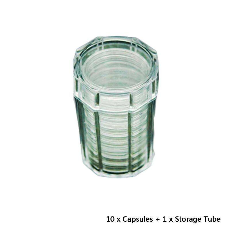 Clear Coin Tube Holder Storage Collection Case Protector with 10 Pcs