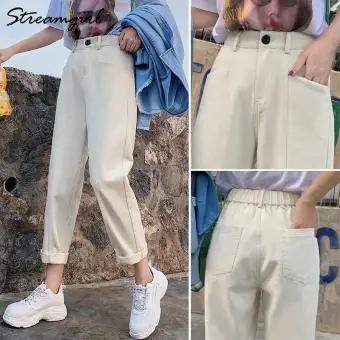 high waisted cotton pants