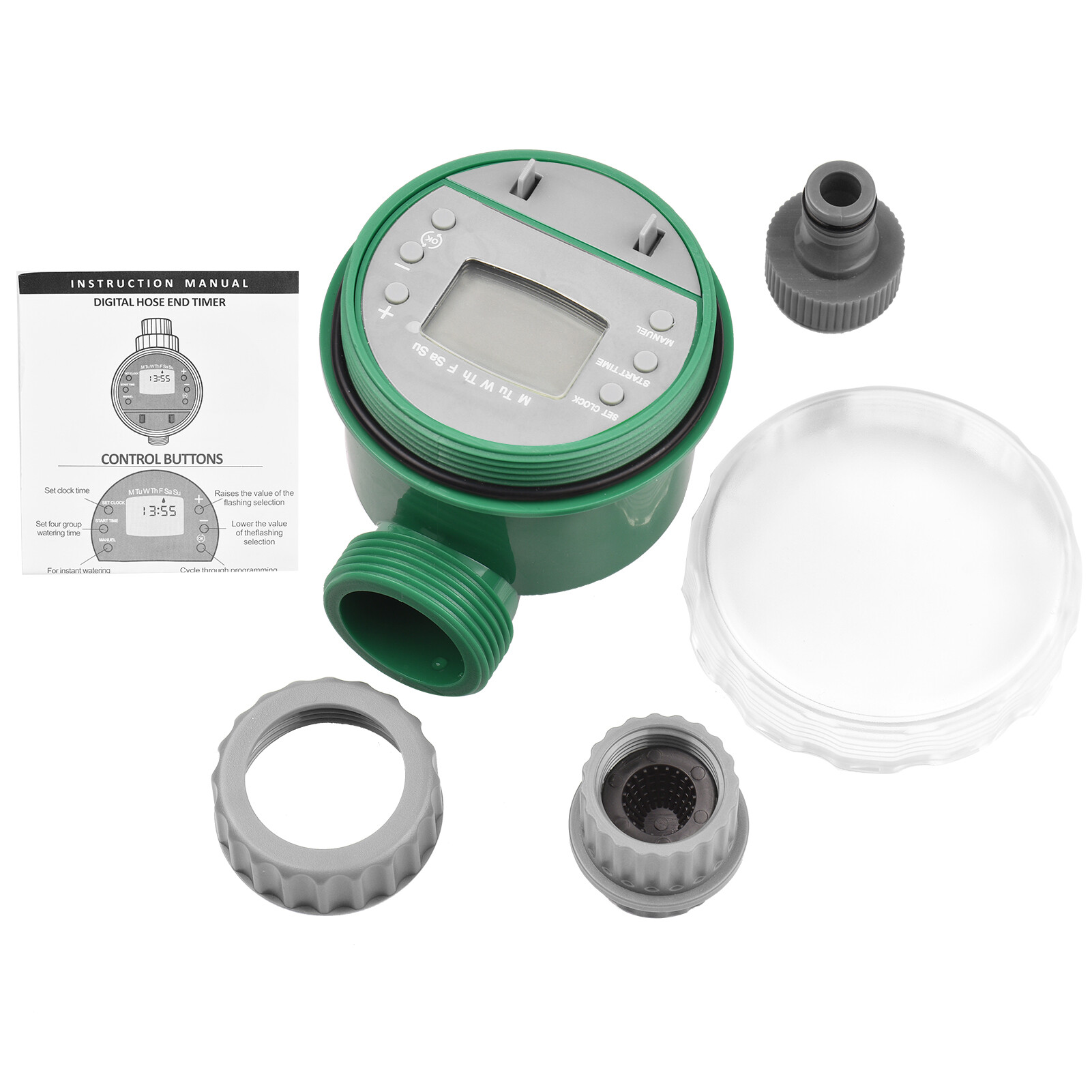Meterk Digital Automatic Watering Timer Programmed Garden Irrigation Timer Battery Operated Intelligent Water Irrigation Controller for Lawn Farmland Courtyard Greenhouse