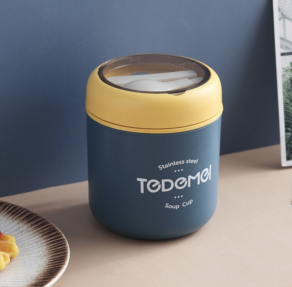 TEDEMEI 304 Stainless Steel Soup Container Thermal Container Thermos Soup Cup (530ml) 304不锈钢保温汤杯