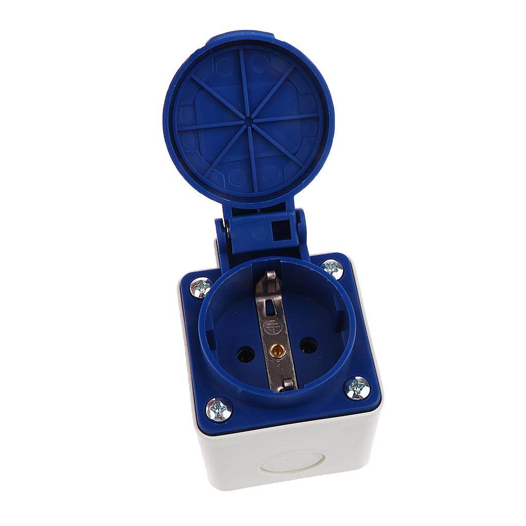 Blesiya SCHUKO 2Pin 16A 220V Waterproof EU Power Socket