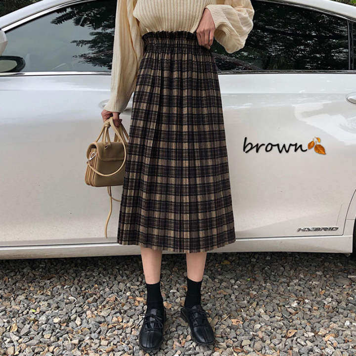 plaid maxi skirt 2020