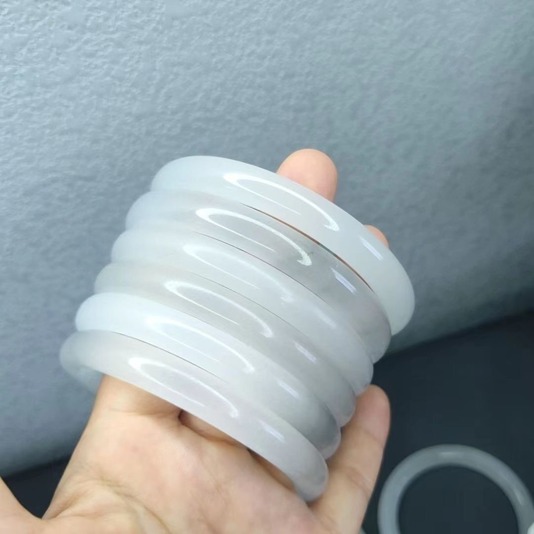 Ngọc bích tự nhiên mực danqing Vòng đeo tay màu xám mẫu mực vòng tay ngọc bích Vòng đeo tay tròn