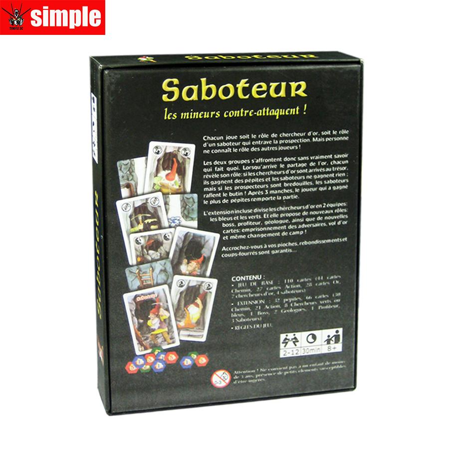 Saboteur  Board Game 1+2 Version/Saboteur1 Version Jeu De Funny Board Game With English Instructions Family Board Game
