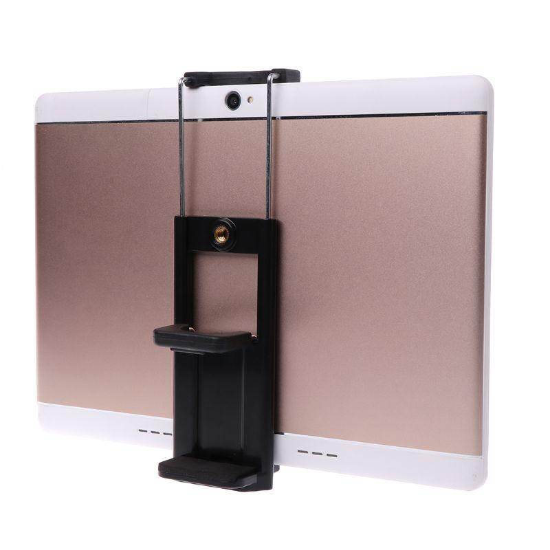 Tripod Mount Clamp 1/4'' Thread Stand Tablet Phone Holder Bracket Adjustable Extendable Adapter for Apple iPhone iPad Samsung Huawei Xiaomi