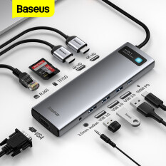 Baseus USB C HUB Type C to HDMI USB 3.0 PD Adapter SD TF slot RJ45 VGA 3.5mm Audio for MacBook Pro iPad Air 4 iPad Pro 2020 Laptop USB C Dock Station Splitter