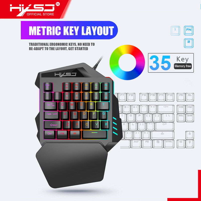 HXSJ Onehanded Keyboard for Phone PC Laptop Gaming Left Hand Keyboard