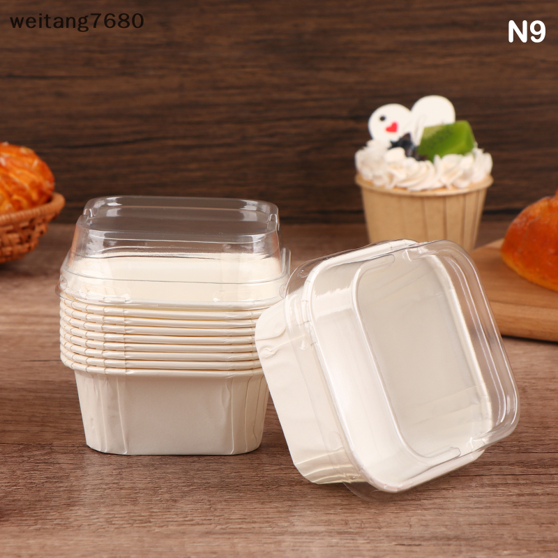 💖New Production💖 10Pcs Muffin Cake Paper Cups Square Cupcake Liner Baking Muffin Box Cups