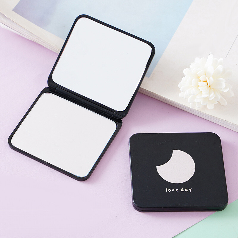 Foldable Makeup Mirror Mini Square Makeup Vanity Mirror Portable Hand Mirrors Double-sided Compact Mirror Pocket Cosmetic Mirror
