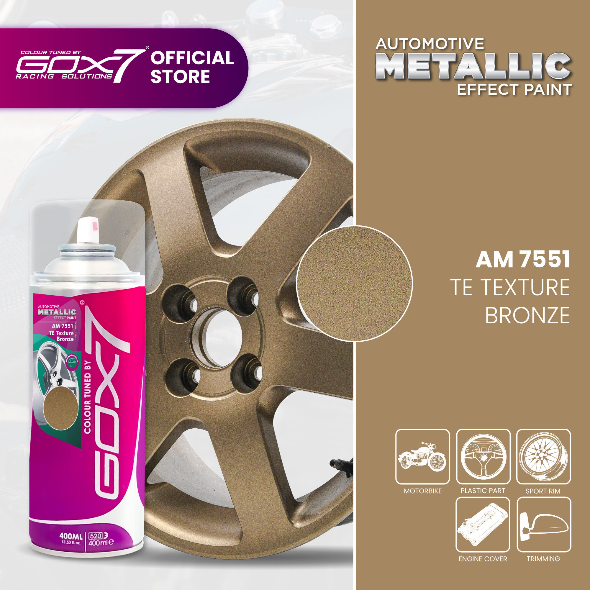 Volk Racing TE37 Bronze - Sport Rim Spray Paint - Automotive Grade -One ...