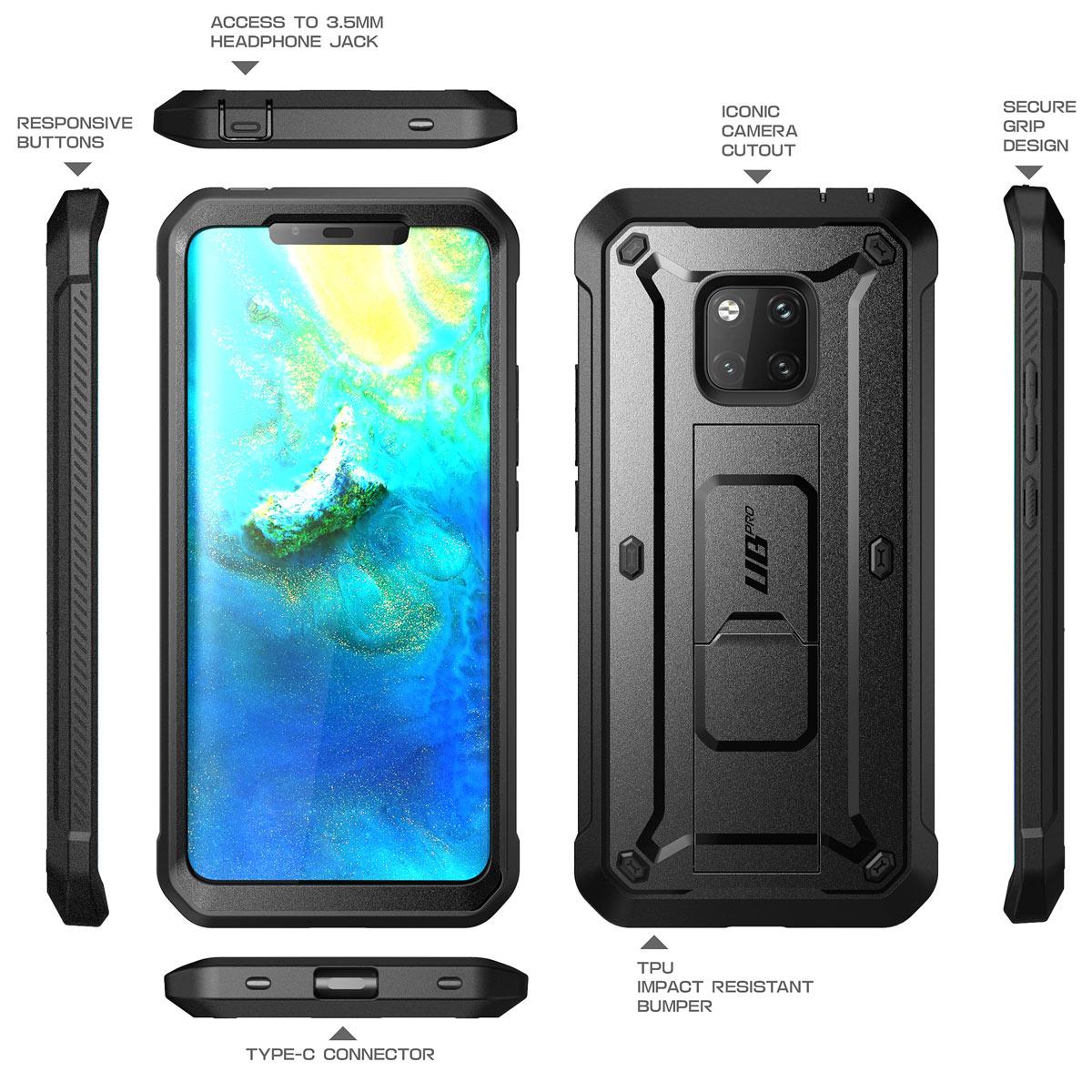 Ốp Cho Huawei Mate 20 Pro Vỏ Ốp Gồ Ghề Toàn Thân SUPCASE Với Bảo Vệ Màn Hình & Kẹp Bao Da