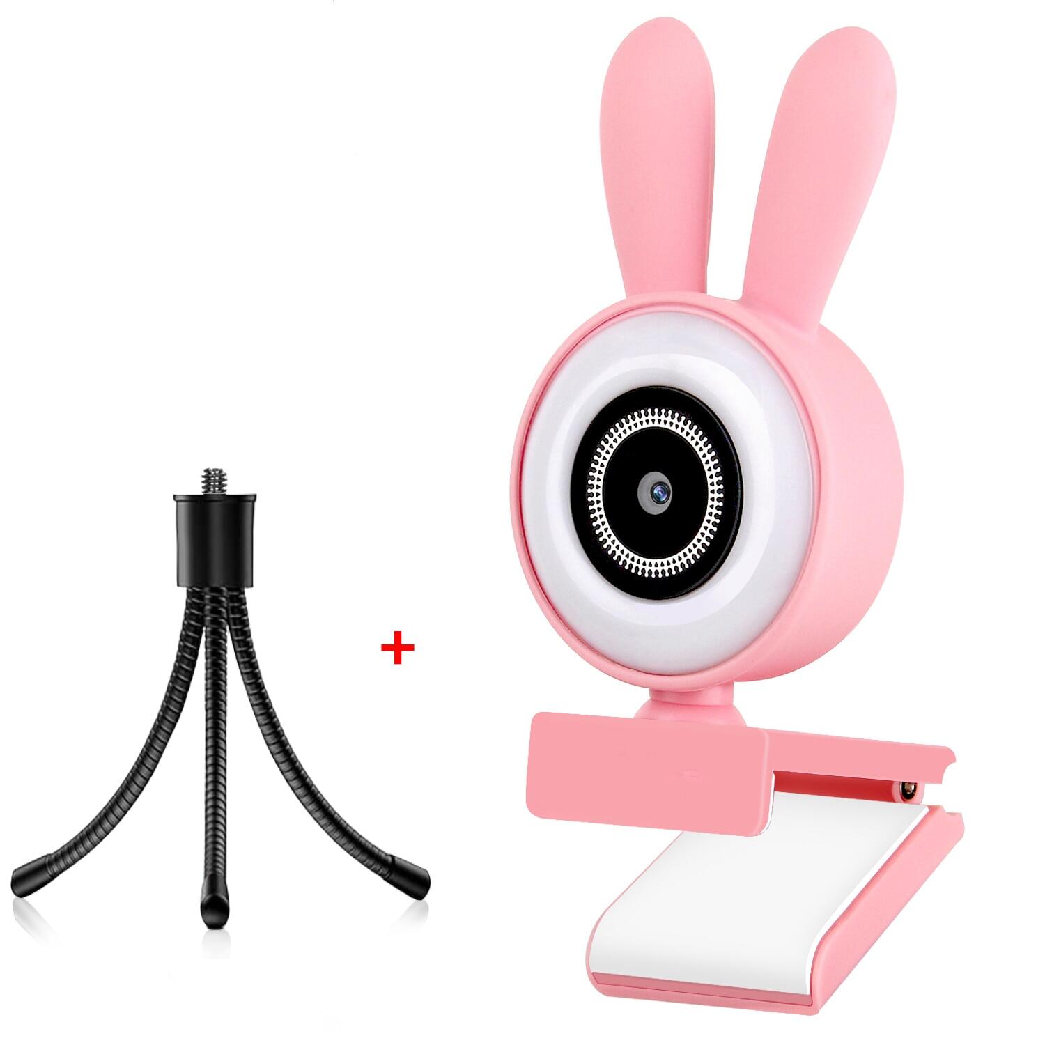 Webcam 1080P HD Web Camera Built-In Microphone Auto Focus Webcam Full HD PC Computer Camara For Video Conference Pink