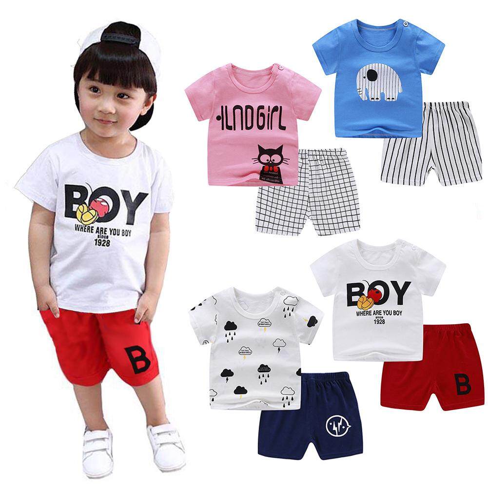 Children Home Wear Oem 2pcs Set Unisex Comfortable Baby Short