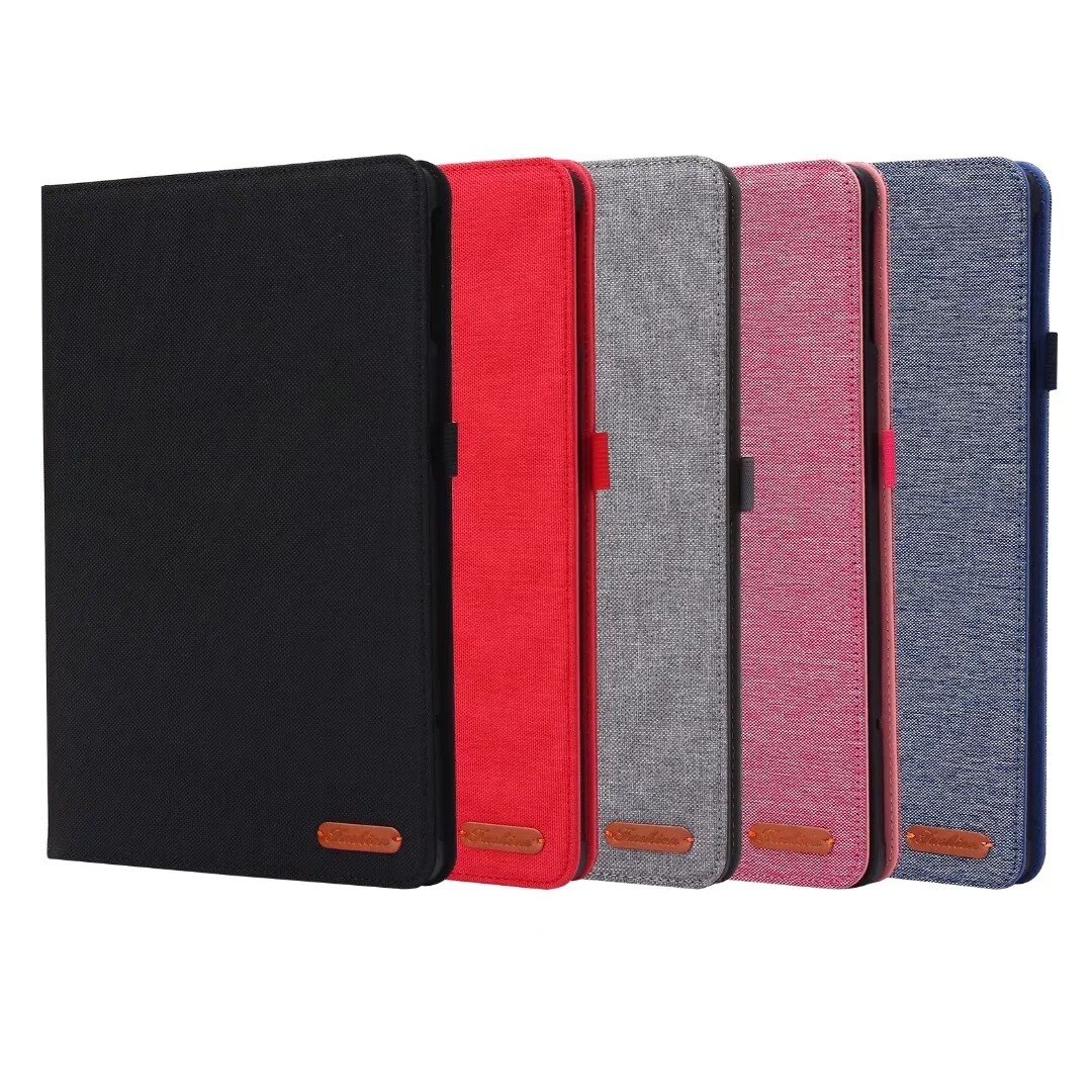 Jeans Fabric Pattern Flip Case for Nokia T20 10.4 inch Soft Stand Cover