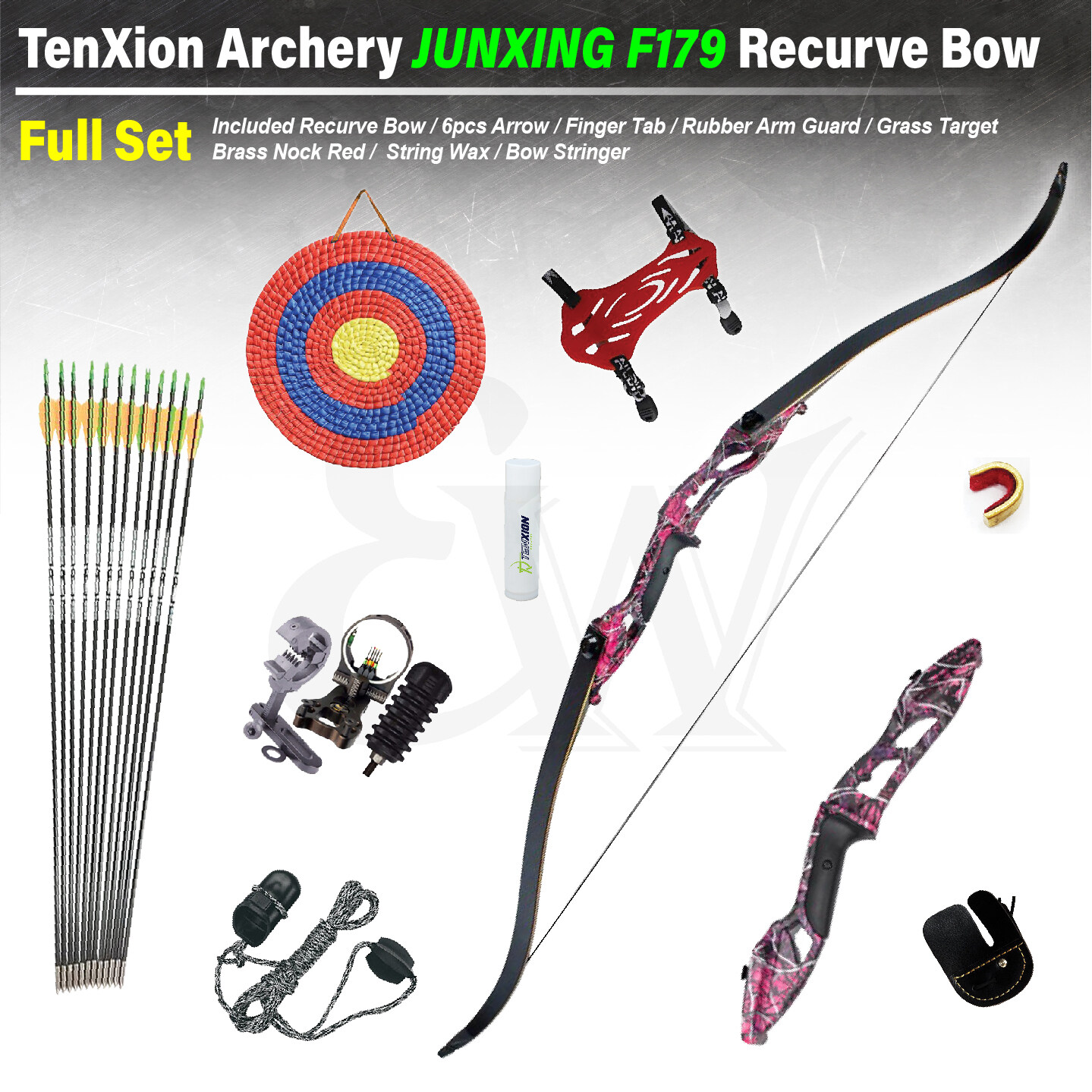 TenXion Archery JunXing F179 Recurve Bow Busur Anak Panah Memanah
