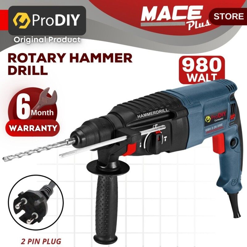 PRODIY GBH 2-26 DRE Drill Rotary Hammer Drill 3 Mode With Handle 980W SDS 26mm