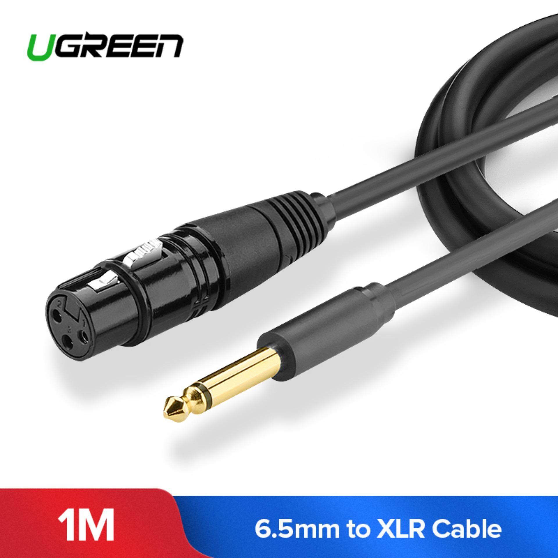 UGREEN 1 Meter 6.5mm Jack to 3pin XLR Shielded Microphone Cable for Microphones,Powered Speakers,Sound Consoles