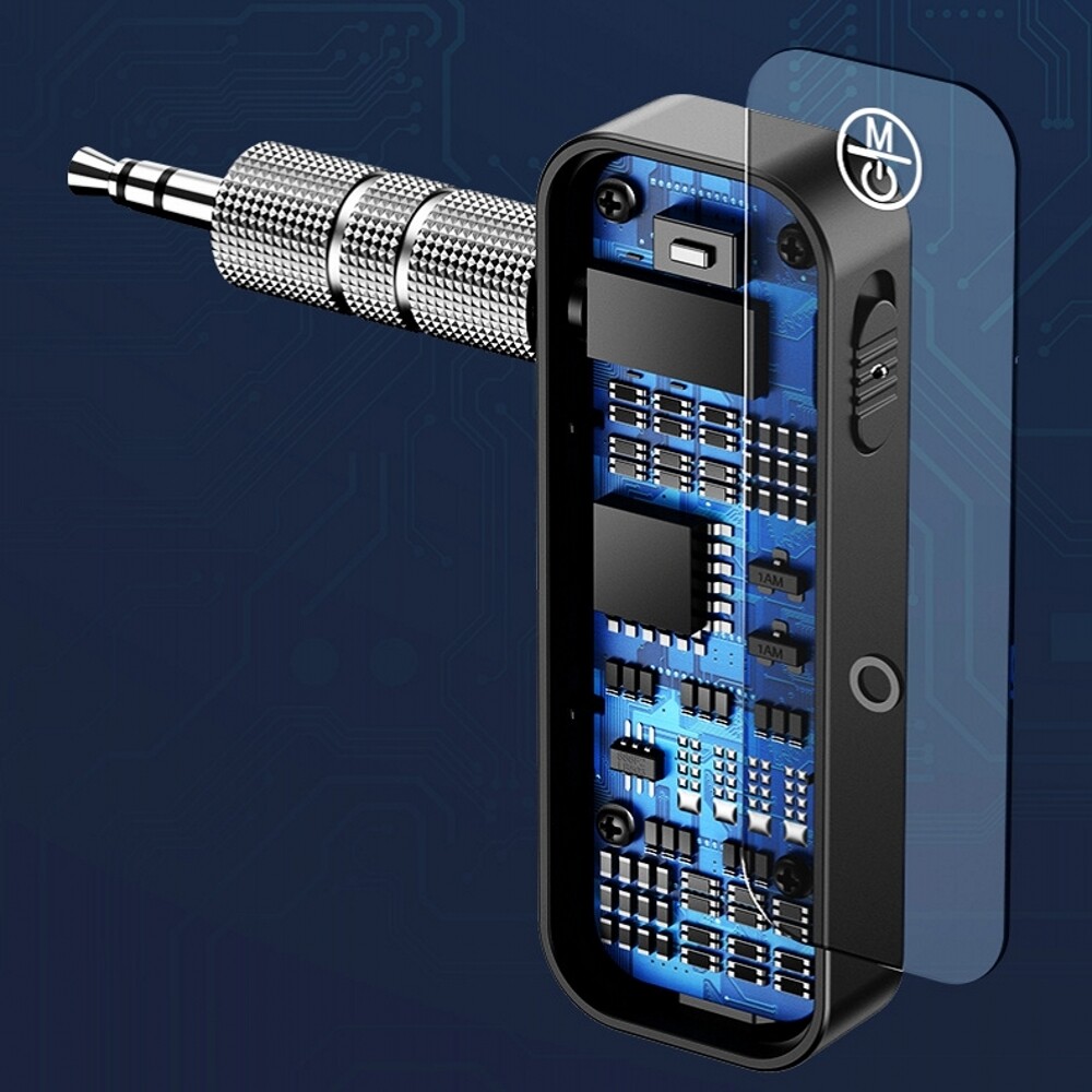 Bluetooth-compatible 5.0 2 in 1 Transmitter Receiver Car Wireless Audio Adapter USB 3.5mm Aux